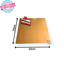 Torta Dekor Podmetač Za Kolač 25x25 Tacna ZLATNO-BELA